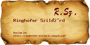 Ringhofer Szilárd névjegykártya