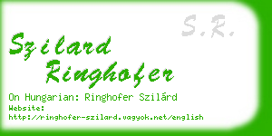 szilard ringhofer business card